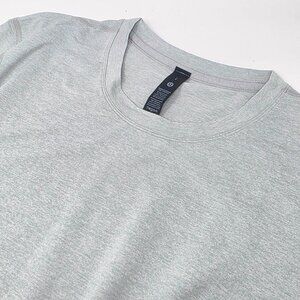 Lululemon Shirt L Gray Soft Jersey Tech Short Sleeve Athletic Pickle Ball Golf